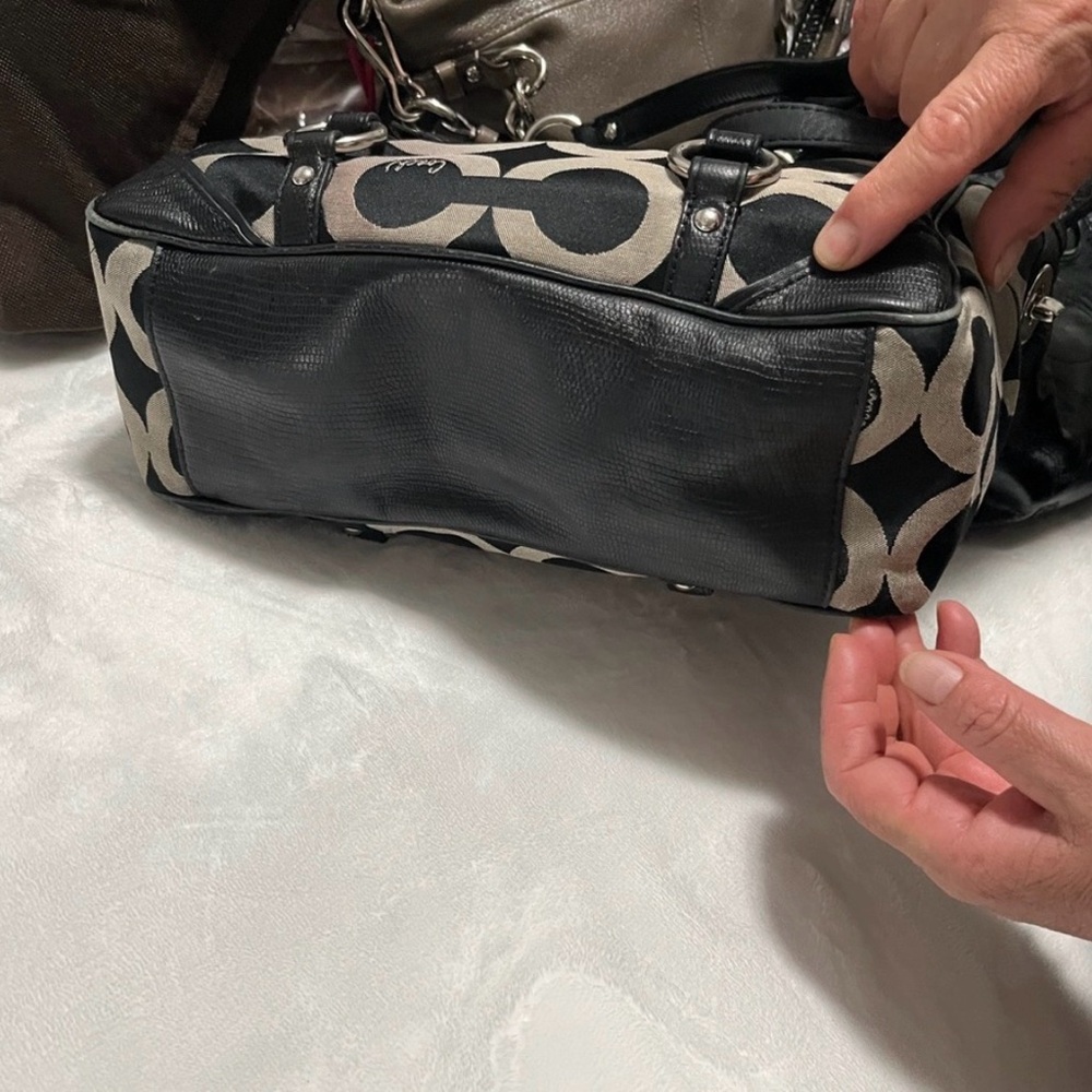 COACH Vintage GALLERY 19404 Op Art Signature LEATHER TOTE BAG SHOULDER PURSE - Picture 8 of 8